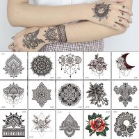 hot！【DT】✽✉  New Temporary Tattoos Feather Mandala Pattern Fashion Collarbone Arm Sticker Decals Wholesale