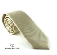 Giorgio Del Sarto Necktie Cream Fabric Texture เนคไทสีครีมมีเท็กเจอร์