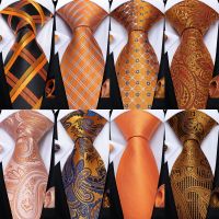 DiBanGu 2018 New Arrival 12 Styles Silk Ties For 8.5CM Orange Color Men 39;s Neckties For Business Wedding Suit Neck Tie Gravatas