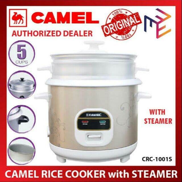 Camel Appliances CRC1001S 1.0L 5 Cups 400W Glass Lid w/ Steamer Rice
