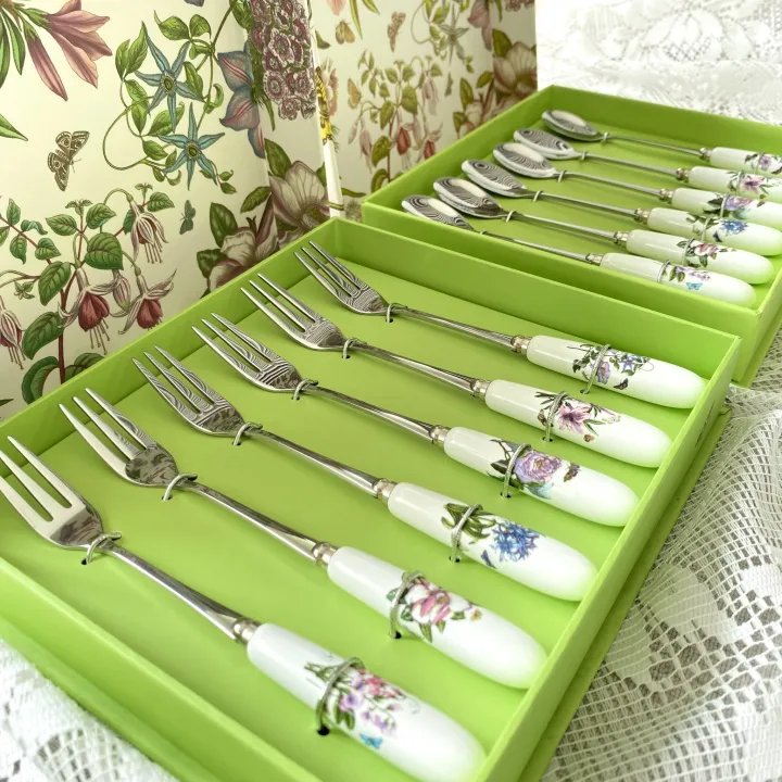 ชุดเซ็ตช้อนส้อมจากอังกฤษ Portmeirion Botanic Garden Pastry Forks