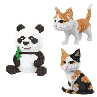 Balody Cute Cartoon Cat Building Blocks Diamond bricks black cat Model educational toys kids Girl gifts