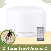 เครื่องพ่นอโรม่า Aroma Diffuser กระจายกลิ่นอโรม่า เครื่องทำความชื้น สดชื่น ฟอกอากาศ ลดอุณหภูมิ พ่นน้ำมันหอมระเหย ไฟ LED 7สี ฟรี รีโมทคอนโทรล