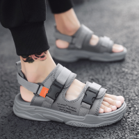 【CW】Men S Summer Open Toe One Word Casual Sandals Thick Bottom Non Slip Breathable Soft Sole Comfortable Dual Purpose Beach Sandals