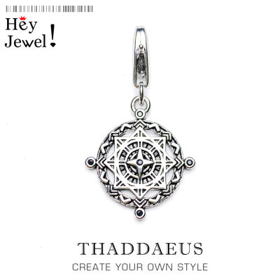 Vintage Compass Disc Charm Women Men 925 Sterling Silver 2019 nd New Europe Pendant Fit celet Charm Jewelry Nice Gifts