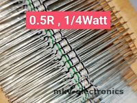 (25ตัว) 0.5R , 0.5โอห์ม 1/4Watt Metal Oxide Film Resistor