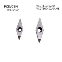 10PCS Diamond PCD CBN VCGT110302 VCGT110304 VCGT160402 VCGT160404 CNC แทรก PCBN Tip Lathe Cutter Turning Tools VCGT Blade