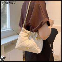 MYIERWU หนังพียู กระเป๋าทรงถัง จีบลายสก๊อต จุได้มาก กระเป๋า Crossbody แฟชั่นสำหรับผู้หญิง ลำลองแบบสบายๆ กระเป๋าสะพายไหล่แบบสั้น ผู้หญิงผู้หญิงผู้หญิง