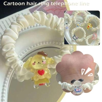 Cute Sanrio Cartoon Kuromi Melody Cinnamoroll Bracelet Cord Hair Band Ring Rubber Telephone O1X9