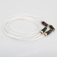 Pair OCC Silver Plated RCA Interconnect Cable Stereo Hi-Fi Audio Analogue Lead RCA TO RCA Audio Cable Phono RCA HIFI For CD/AMP