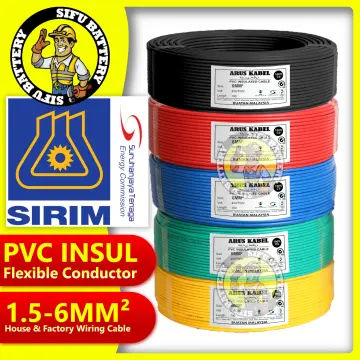 Arus Kabel Pure Copper 1.5mm PVC Insulated Non-Sheathed Wire [100M