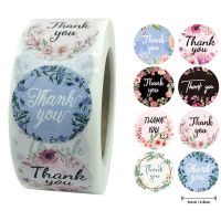 【CW】✣  500pcs Roll Thank You Stickers Labels Round Floral Multicolor Envelopes Closure Wedding Decoration