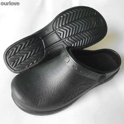 Fashion Oil Resistant Comfort Men Uni Cook Clogs Kitchen No-slip Waterproof Anti-skidding Shoes