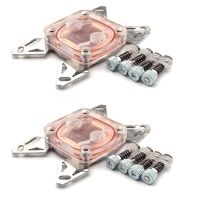 2X Computer CPU Cooler Water Cooling Block Copper Base POM Cover for Intel LGA 1155 2011 AMD AM4 Fans Cooling