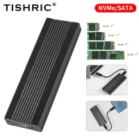 TISHRIC M.2กล่องใส่ฮาร์ดดิสก์ M-Key NVME/SATA โปรโตคอลคู่กล่องฮาร์ดดิสก์ M.2 M2ภายนอกเคส HDD อะลูมิเนียม