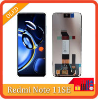 AMOLED 6.5 "ForXiaomi Redmi Note 11SE ของแท้เปลี่ยนชิ้นส่วนจอสัมผัสแอลซีดีของเครื่องแปลงดิจิทัลสำหรับ Redmi Note 11SE 11 SE LCD