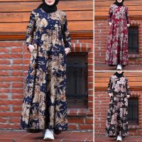 （A Simple）﹍◊ Missonly Women Zipper Floral Print Loose Dress