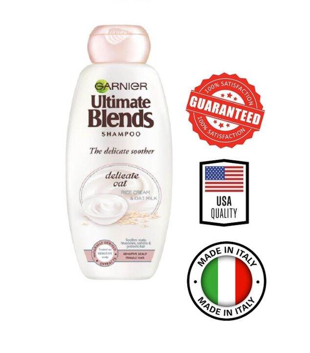 Garnier Ultimate Blends Shampoo Delicate Oat With Rice Cream & Oat Milk