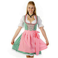 แฟชั่นใหม่ Dirndl Oktoberfest เครื่องแต่งกายสีฟ้าสีเขียวลายสก๊อตชุด Beerfest พนักงานเสิร์ฟคอสเพลย์เทศกาลชุดแฟนซีปาร์ตี้