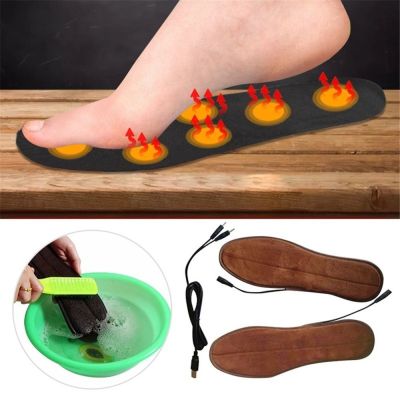 【CW】 USB Electric Powered Fur Heating Insoles Keep Warm Foot Shoes Insole Heated Dropship
