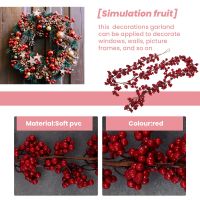 5.9 Ft Christmas Red Berry Garland Artificial Burgundy Red Pip Christmas Garland for Fireplace Decorations Holiday Decor