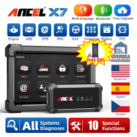 Ancel x7 JOBD OBD2 Scanner Full System 2023 สแกนสองทิศทางการทดสอบที่ใช้งานอยู่ ECU การเข้ารหัส ABS / น้ำมัน / EPB / DPF / BMS / IMMO รีเซ็ตการเรียนรู้ใหม่ OBD 2 ตรวจสอบเครื่องยนต์ดีเซล / เบนซินสำหรับเครื่องมือทดสอบการวินิจฉัยของจีเอ็มทั้งหมด