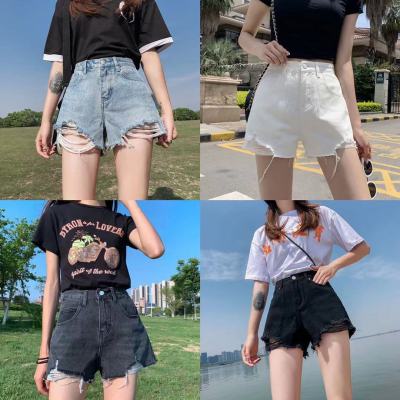 (พร้อมส่ง) 💥 #601💥 มีไซส์ S-2XL💥 กางเกงยีนส์แฟนชั่น ขาสั้น เอวสูง ปลายขาดเก๋ๆ สไตล์เกาหลี