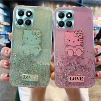 เคสสำหรับ Honor โทรศัพท์แฟชั่น X6a 4G HONOR X5 Plus X6A 90 Lite 5G 4G 2023โปร่งใสใหม่เคสมือถือลายการ์ตูนน่ารักเฮลโลคิตตี้มีเลื่อมฝาครอบหลังพีทียูเป็นประกายเคสนิ่มซิลิโคน