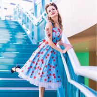 【CW】┇☢  Strawberry Printed Dresses Robe 2023 Vestidos Strapless Sundresses