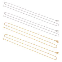 1Set 12pcs 50cm Golden &amp; Stainless Steel Color Cable Chain Stainless Steel Cable Chains 1.5mm Wide Necklace Chain with Lobster Claw Clasps for DIY Jewelry Necklace Making