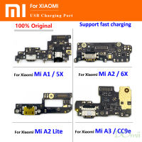 Original สำหรับ Xiaomi Redmi 6 Pro / Mi A2 Lite A1 5X A2 6X A3 CC9e USB Charger Connector ชาร์จพอร์ตไมโครโฟน Flex Cable อะไหล่