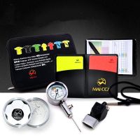 Soccer Football Referee Bag Whistle Wallet Red Yellow Cards Coin Ball Pressure Flag Sports Set Kit Match Tools Equipment Soccer