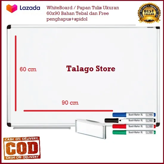 Whiteboard Papan Tulis Ukuran 60x90 Bahan Tebal Dan Free Penghapusspidol Lazada Indonesia 2330