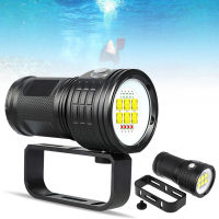 QX14-4 300W Dive Flashlight Six 9090 White XML2 4 XPE Red R5 Four XPE Blue R5 LED Underwater 80m Torch for DivingPhotography