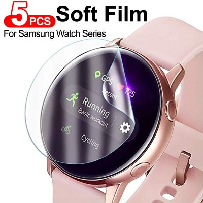 5Pcs Soft Protective Film For Samsung Galaxy Active 2 40mm 44mm Screen Protector For Galaxy Watch 3 41mm 45mm 42mm 46mm