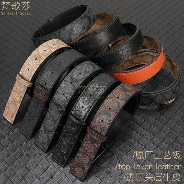 Apply to coach coach to replace no scalp lead layer cowhide leather belts  for men and women don't take the lead and 38 mm | Lazada