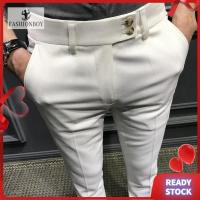 ☬❁ 【ready stock 4 colour】seluar panjang men suit pants pants men korean style new fashion casual pant slim-fitting ankle-tied suit pants men small auit pants