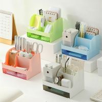 Desktop Storage Box Desk Stationery Organizer Finishing with Drawer Large Capacity Pen Stands Storage for Cosmetic Organizador