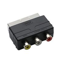 สำหรับ Video DVD Recorder ทีวีโทรทัศน์โปรเจคเตอร์ Scart ถึง3 RCA S-Video Adapter คอมโพสิต RCA Phono Adapter Converter AV