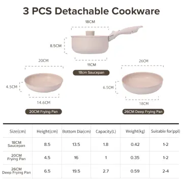 JEETEE Stock hot-selling nonstick 5pcs stone marble pots and pans aluminum  nonstick cookware sets with detachable pan handle