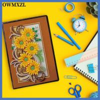 OWMXZL หนังสือ + เรซิ่นเพชร สมุดจดบันทึก5D 7.875.31นิ้วค่ะ หลายสี เพชรโน๊ตบุ๊คชุดเพชรสติ๊กเกอร์หนังหนังสือ งานทำมือ ลายดอกทานตะวัน A5ปกแข็งธรรมดาเปล่า ออฟฟิศสำหรับทำงาน