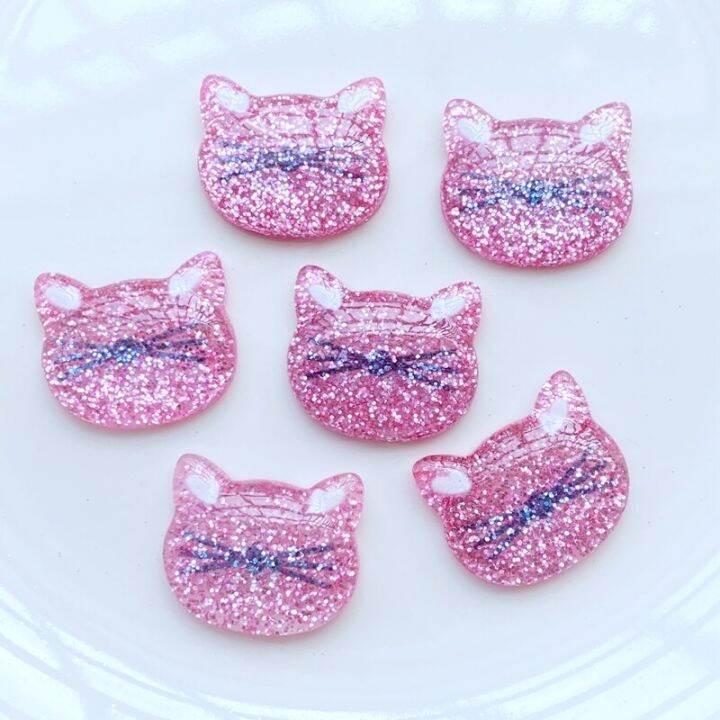 10pcs-new-lovely-shiny-cat-flat-back-cabochon-scrapbooking-hair-bow-center-embellishments-diy-accessories