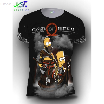 Camiseta 2023 New Camiseta Simpson God for Beer Duff Estampa Total SMP6 (Free Custom Name&amp;) Unisex T-shirt 【Free custom name】