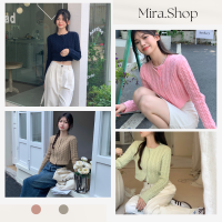 Mira_shop เสื้อไหมพรมงานถักแขนยาว รับลมหนาว คอลใหม่ พร้อมส่ง 7110#