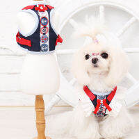 DY Loving Pet Harness Denim Poliot คอสเพลย์ลูกไม้ Ruffle แขนตาข่าย Breathable Dog Harness 150ซม. Leash