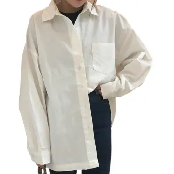 oversized white button up shirt