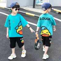 Boys Summer Clothes Sports Suit Teenage Boys Short-sleeve And Short Pants 2Pcs Set Children Casual Tracksuit For Boy Kids Clothes Sets 4 6 8 10 11 12 Years