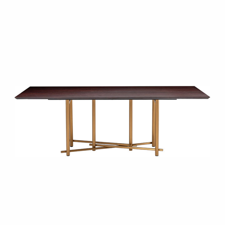 modernform-โต๊ะอาหาร-รุ่น-damari-ขาสแตนเลส-topสีวอลนัท