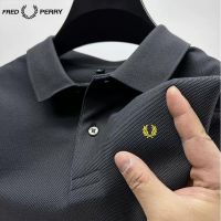 PERRY authentic mens POLO shirt summer new short-sleeved business casual wheat ear embroidery cotton T-shirt Authentic British