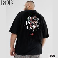 BOB Just Say Bad ® เสื้อไซส์ใหญ่ 3XL 4XL รุ่น Snake สีดำ (ลิขสิทธิ์แท้) ใส่ได้ทั้ง ชาย หญิง เสื้อยืดคนอ้วน / เสื้อคนอ้วน BS